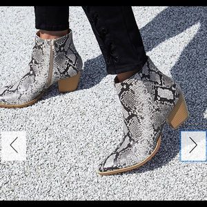 Free People Coconuts by Matisse Snakeskin Booties